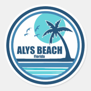 Alys Beach Fort Walton Handflatan Träd Birds Runt Klistermärke