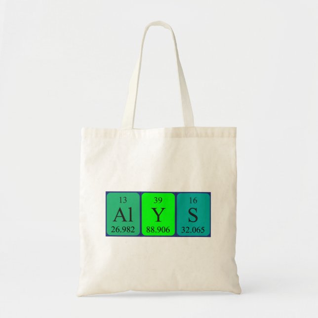 Alys Periodisk bord namn tote bag Tygkasse (Framsidan)