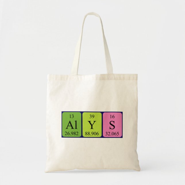 Alys Periodisk bord namn tote bag Tygkasse (Framsidan)