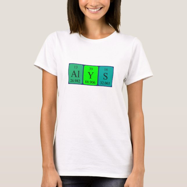 Alys periodiska skjorta bord namn t-shirt (Framsida)