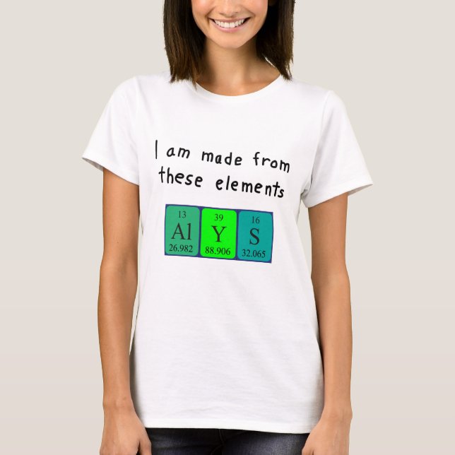Alys periodiska skjorta bord namn tee shirt (Framsida)