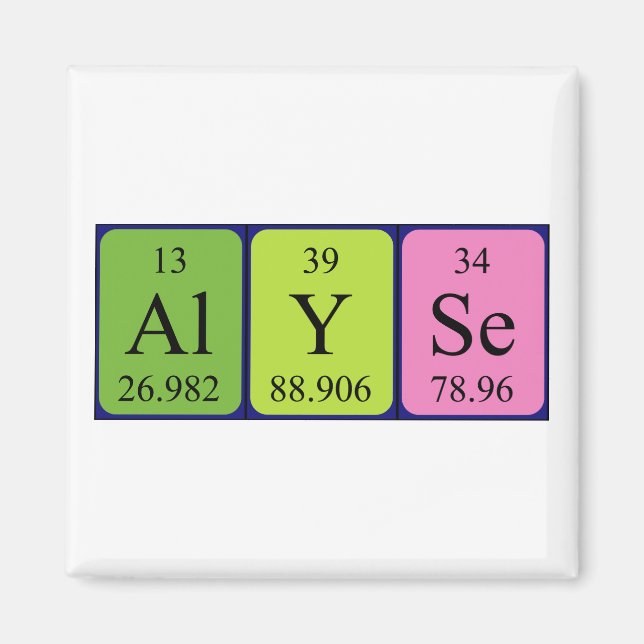 Alyse Periodisk bord namn magnet (Framsidan)