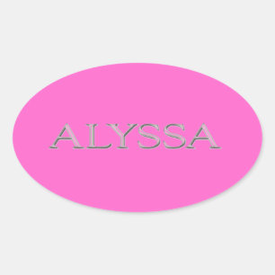 Alyssa Anpassningsbar Razed Lettering Ovalt Klistermärke