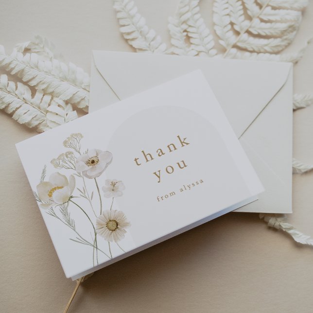 ALYSSA Blommigt Bloom Summer Boho Flower Baby Show Tack Kort (ALYSSA Floral Bloom Summer Boho Flower Baby Shower Thank You Card)