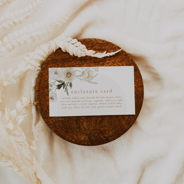 ALYSSA Blommigt Summer Boho Vild Flower Baby Showe Tilläggskort (ALYSSA Floral Summer Boho Wild Flower Baby Shower Enclosure Card)