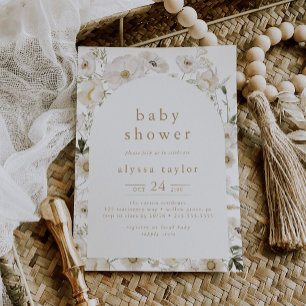 ALYSSA Blommigt WildblomBoho Flower Baby Shower Inbjudningar