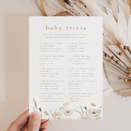 ALYSSA Boho Flower Baby Shower Trivia-spelkort Inbjudningar