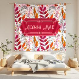Alyssa Mae Hand plockade Rosa och Orange Foliage Fleecefilt