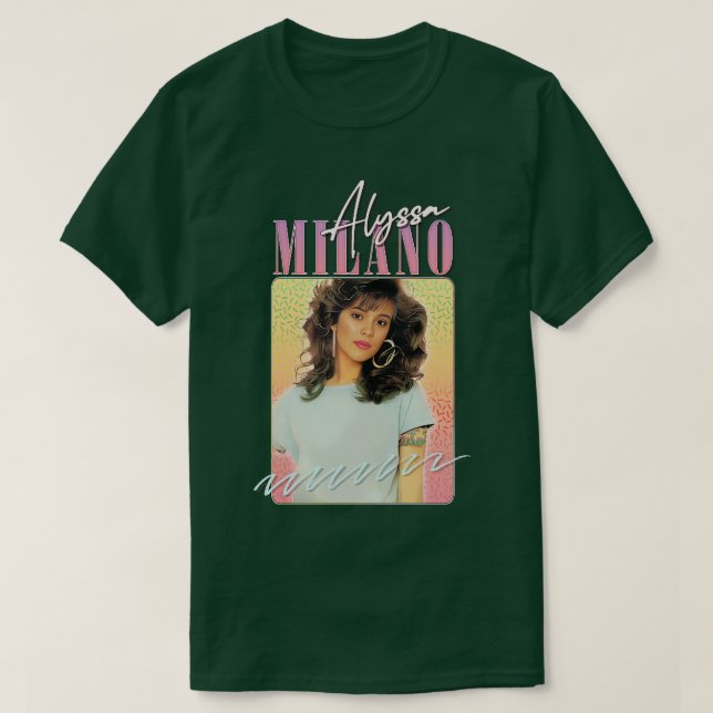 Alyssa Milano 80s Styled Aesthetic T Shirt (Design framsida)