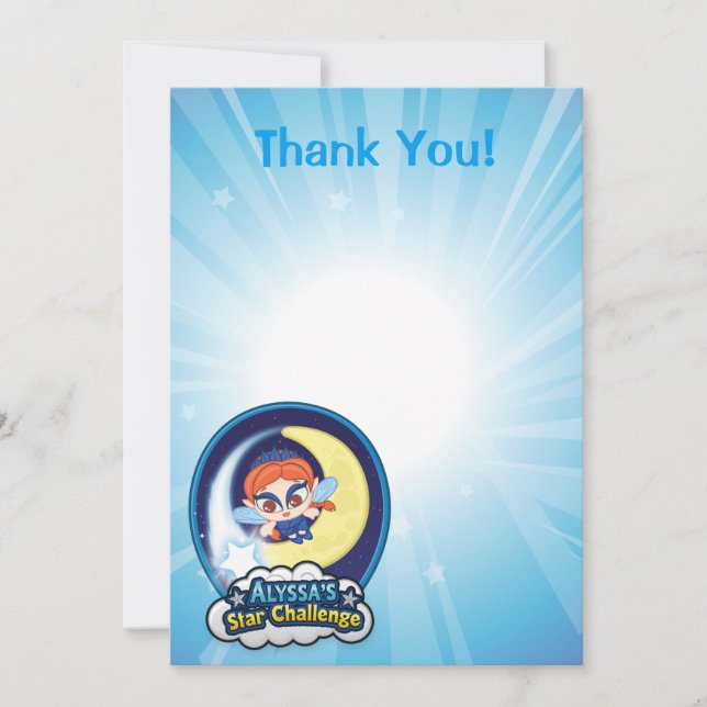 Alyssas stjärnautmaning tack kort (Framsida)