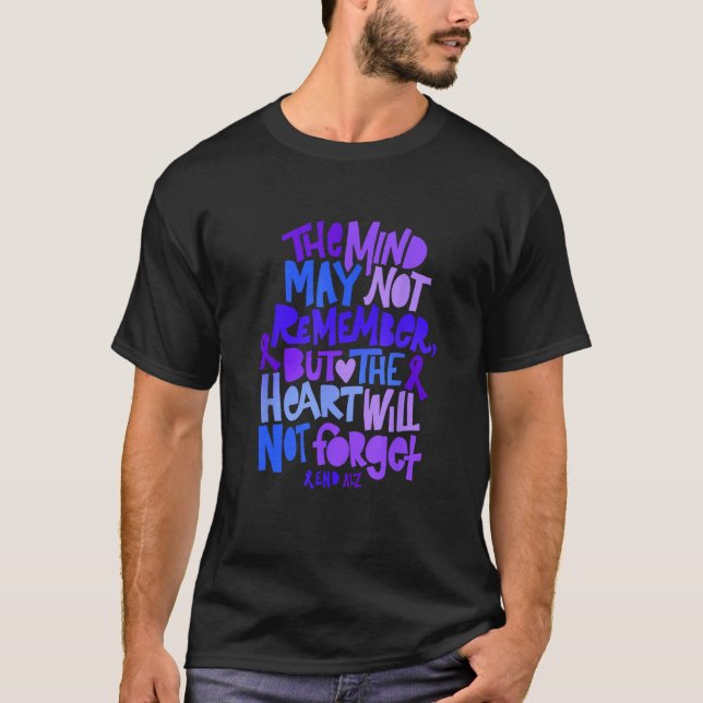 ALZ Purple Elephant Alzheimer Awareness Apparel EN T Shirt (Framsida)