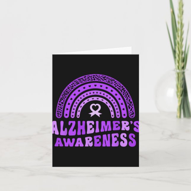 Alzheimer's Awareness Cute Lila Elephant Rai Kort (Framsida)