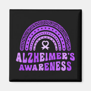 Alzheimer's Awareness Cute Lila Elephant Rai Magnet