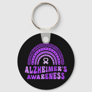 Alzheimer's Awareness Cute Lila Elephant Rai Nyckelring