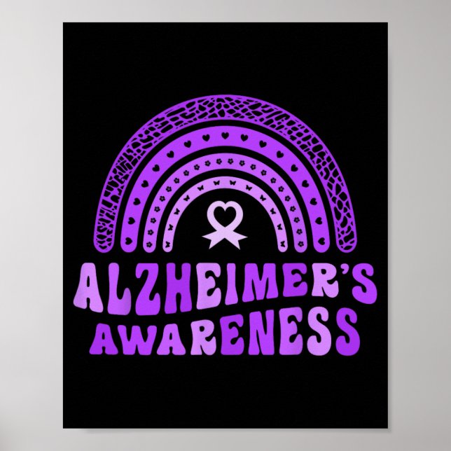 Alzheimer's Awareness Cute Lila Elephant Rai Poster (Framsidan)