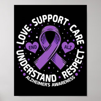 Alzheimer's Awareness End Alz Kärlek Support A Poster