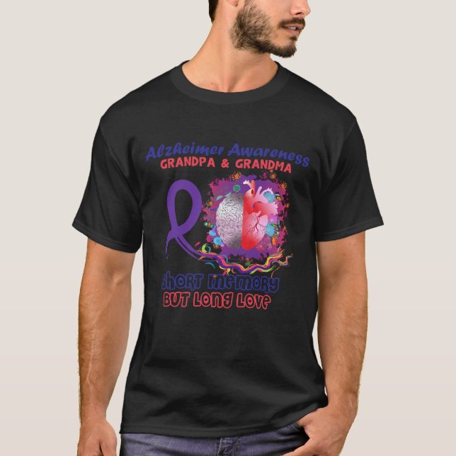 Alzheimer Awareness Grandpa och Grandma T Shirt (Framsida)