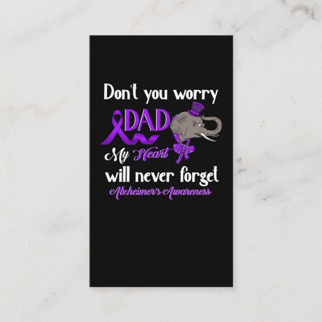 Alzheimer Awareness Pappa Elefant Family Support Visitkort (Framsida)