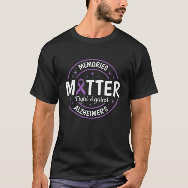 Alzheimer Brain Awareness Support Memories T Shirt (Framsida)