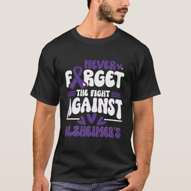 Alzheimer Brain Injury Design Lila Alzheimers AW T Shirt (Framsida)