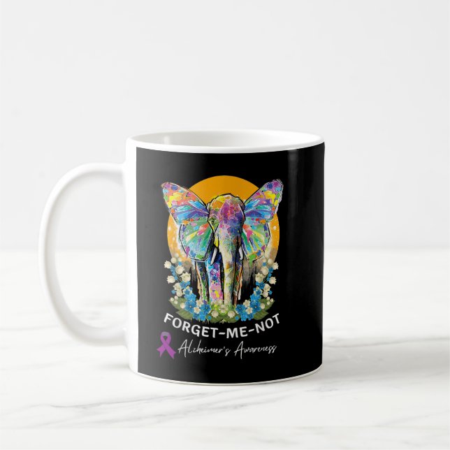 Alzheimer Elephant Glöm mig - inte Alzheimer Aware Kaffemugg (Vänster)