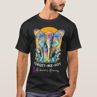 Alzheimer Elephant Glöm mig - inte Alzheimer Aware T Shirt