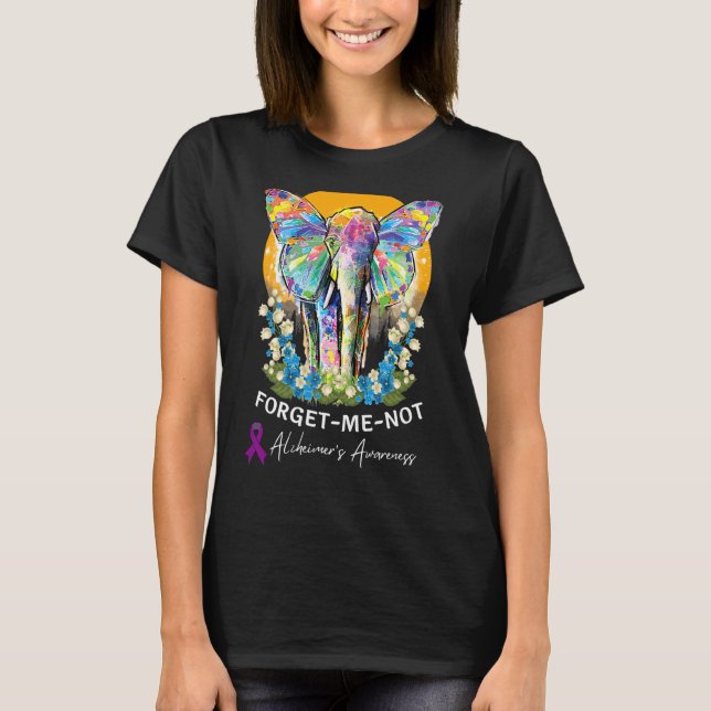 Alzheimer Elephant Glöm mig inte Alzheimeru2019s A T Shirt (Framsida)