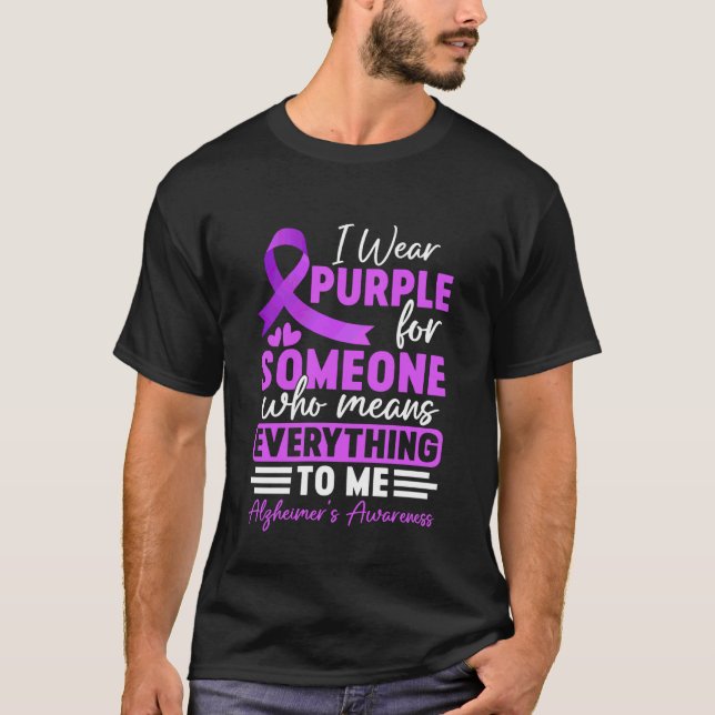 Alzheimer Frontotemporal Demens Lila Band Rosa Mig T Shirt (Framsida)
