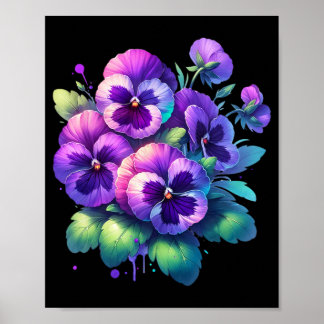Alzheimer Lila Blommigt Pansy Dementia Alzheimer&# Poster