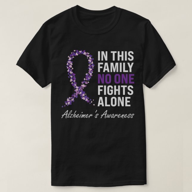 Alzheimer-medvetande-Lila-Ribbon-Dementia-Mamma D T Shirt (Design framsida)