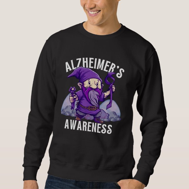 Alzheimer s Awareness Month Alzheimer Gnomes Purpl Lång Ärmad Tröja (Framsida)