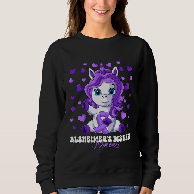 Alzheimer s Disease Awareness Month Purple Ribbon  T Shirt (Framsida)