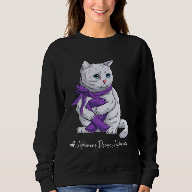 Alzheimer s Disease Awareness Month Purple Ribbon  T Shirt (Framsida)