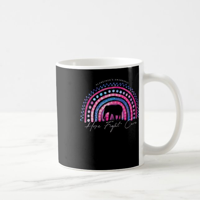 Alzheimerheimer Slutmedvetenhet Regnbåge Elephant Kaffemugg (Höger)