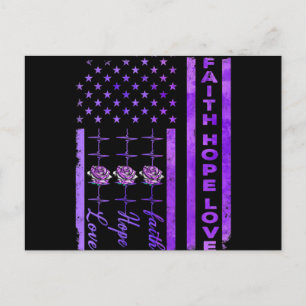 Alzheimers Awareness Faith Hope Kärlek Lila Helg Vykort