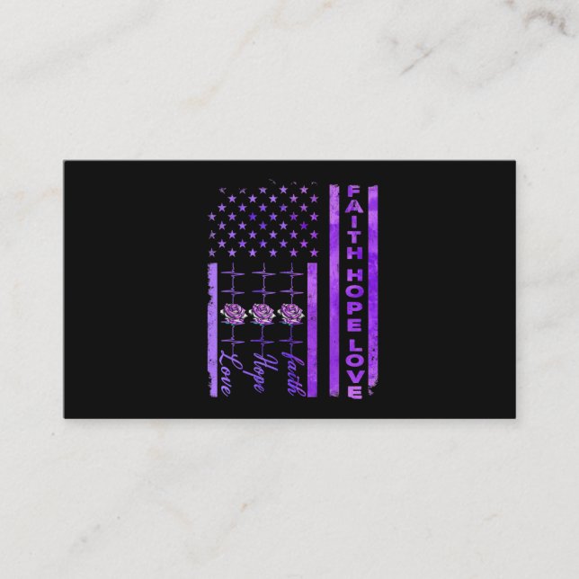 Alzheimers Awareness Faith Hope Kärlek Lila Visitkort (Framsida)