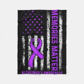 Alzheimer's awareness fight american usa flag fleecefilt