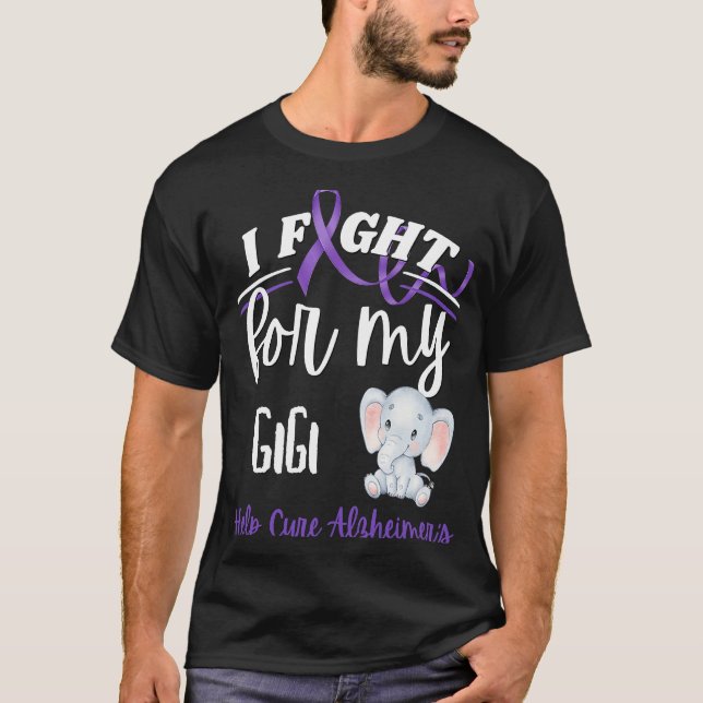 Alzheimer's Awareness I Fight For Gigi Alzheimer's T Shirt (Framsida)