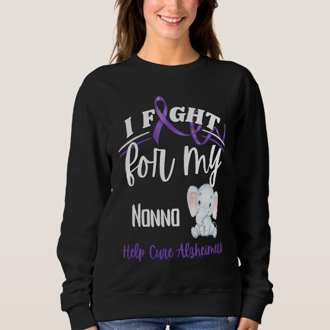 Alzheimer's Awareness I Fight For Nonno Alzheimer' T Shirt (Framsida)