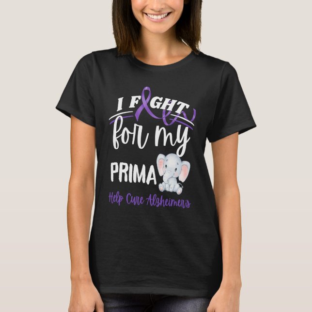 Alzheimer's Awareness I Fight For Prima Alzheimer' T Shirt (Framsida)