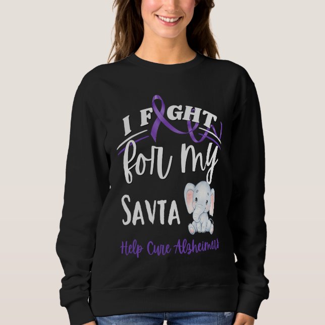 Alzheimer's Awareness I Fight Savta Alzheimer's El T Shirt (Framsida)