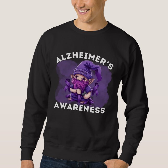 Alzheimers Awareness Month Alzheimer Gnomes Purple Lång Ärmad Tröja (Framsida)