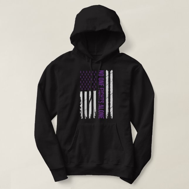 Alzheimer's Awareness Purple Ribbon Dementia Mom D Hoodie (Design framsida)