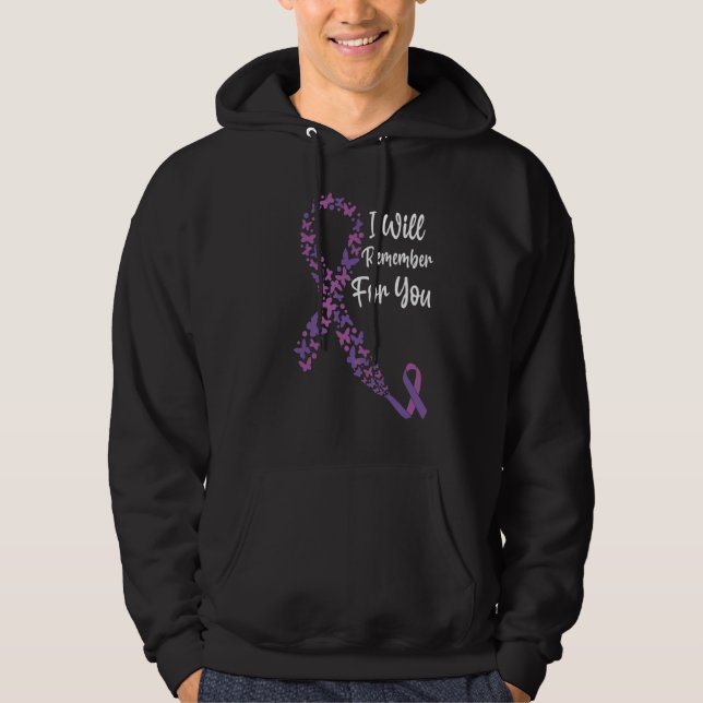 Alzheimer's Awareness September Ribbon Purple Butt Hoodie (Framsida)