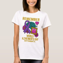 Alzheimers dag minnes hjärta ram lila band