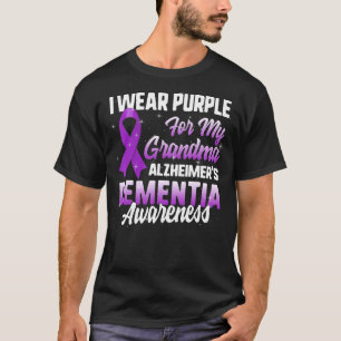 Alzheimers demensmedvetenhet i Bära Lila för M T Shirt