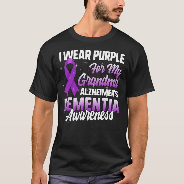 Alzheimers demensmedvetenhet i Bära Lila för M T Shirt (Framsida)