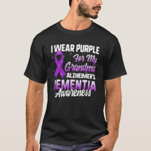 Alzheimers demensmedvetenhet i Bära Lila för M T Shirt
