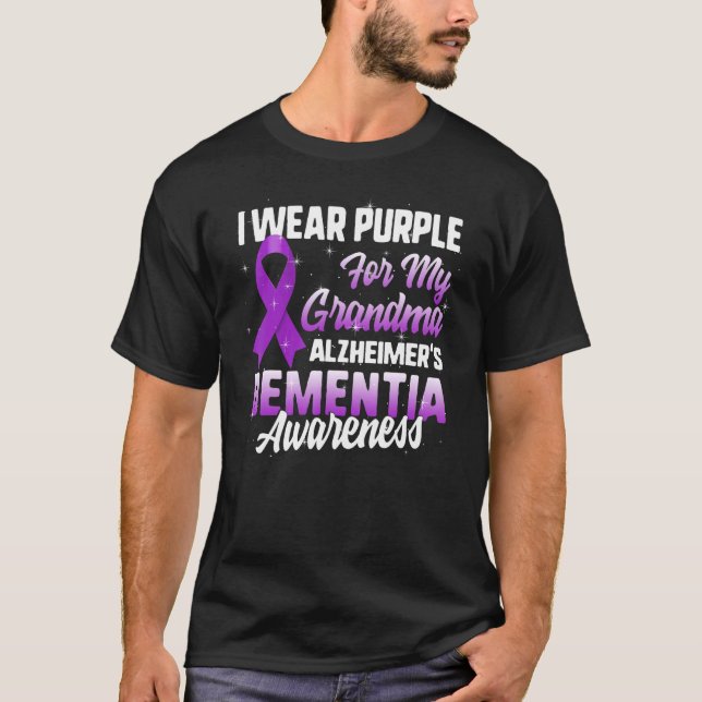 Alzheimers demensmedvetenhet i Bära Lila för M T Shirt (Framsida)