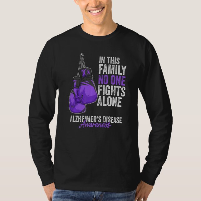 Alzheimer's Disease Awareness Month Gloves Purple  T Shirt (Framsida)